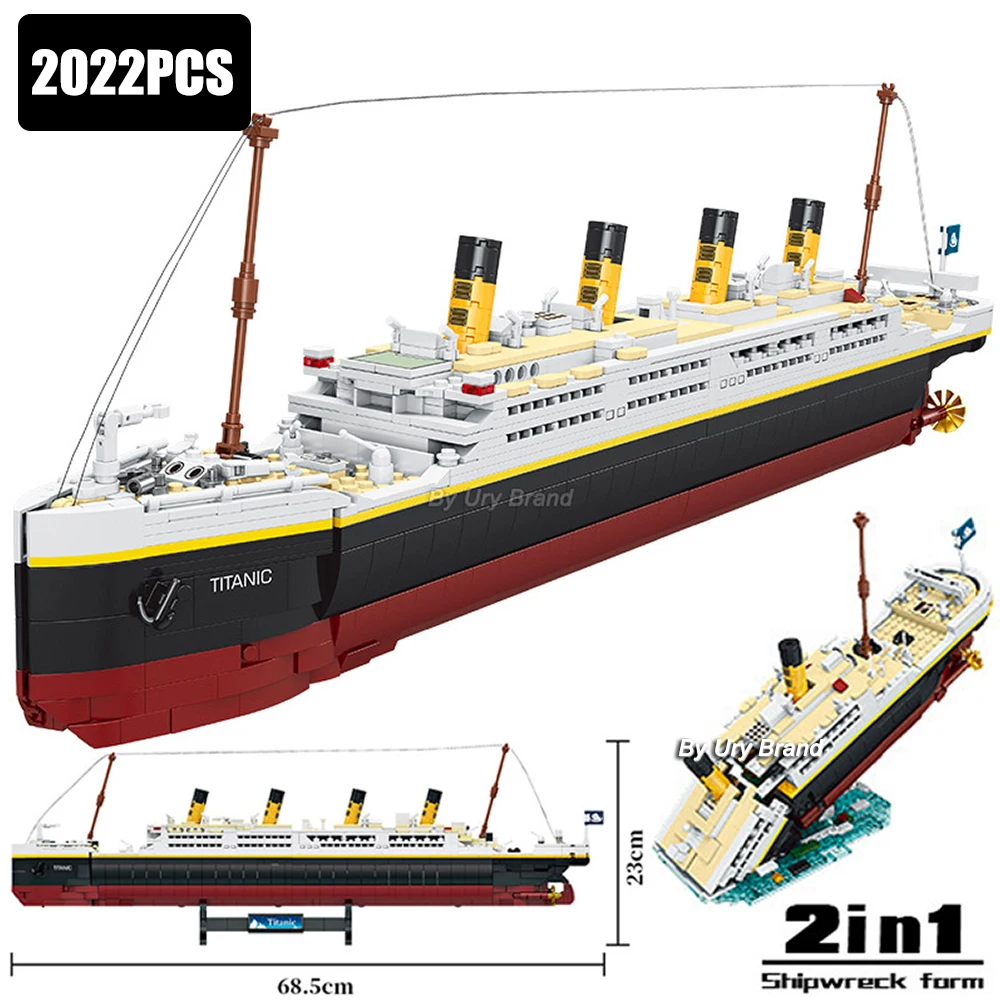 2022pcs Titanic Model Creative Luxury Cruise Ship Set City Series DIY Boat - £84.73 GBP