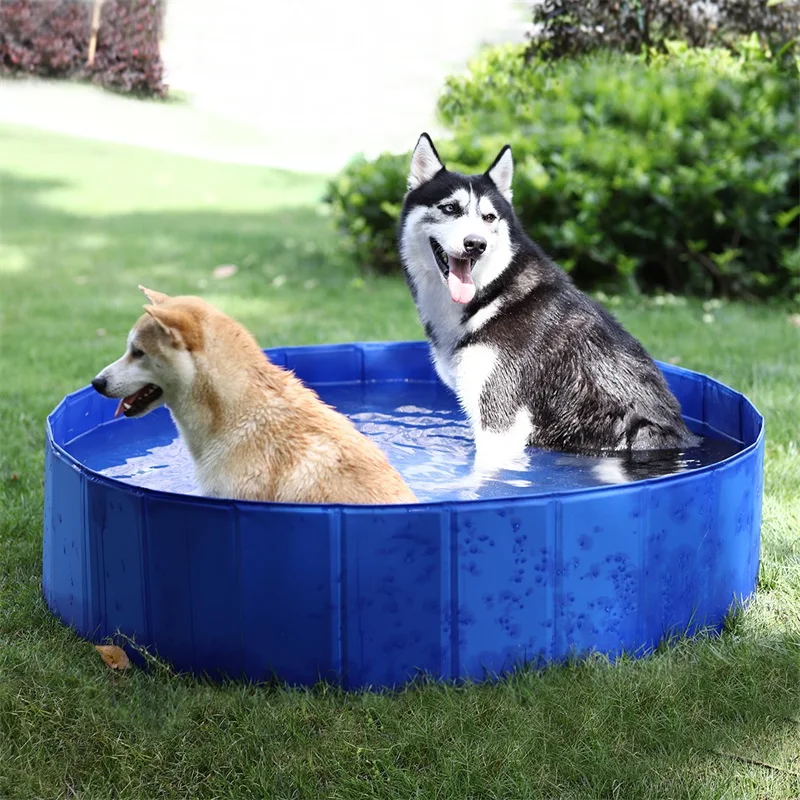 Big Foldable Pet Swimming Paddling Pool DogPortable Cooling Washing Bathing Tub - £44.74 GBP+