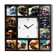 Skull Weird Scary Odd Clock Fall Summer Winter Spring NEW. only 250. Haunted - £26.24 GBP
