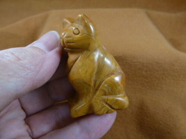 (Y-CAT-SIC-777) tan Jasper KITTY CAT gemstone carving figurine stone I l... - £14.01 GBP