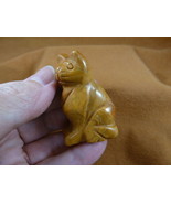 (Y-CAT-SIC-777) tan Jasper KITTY CAT gemstone carving figurine stone I l... - £13.70 GBP