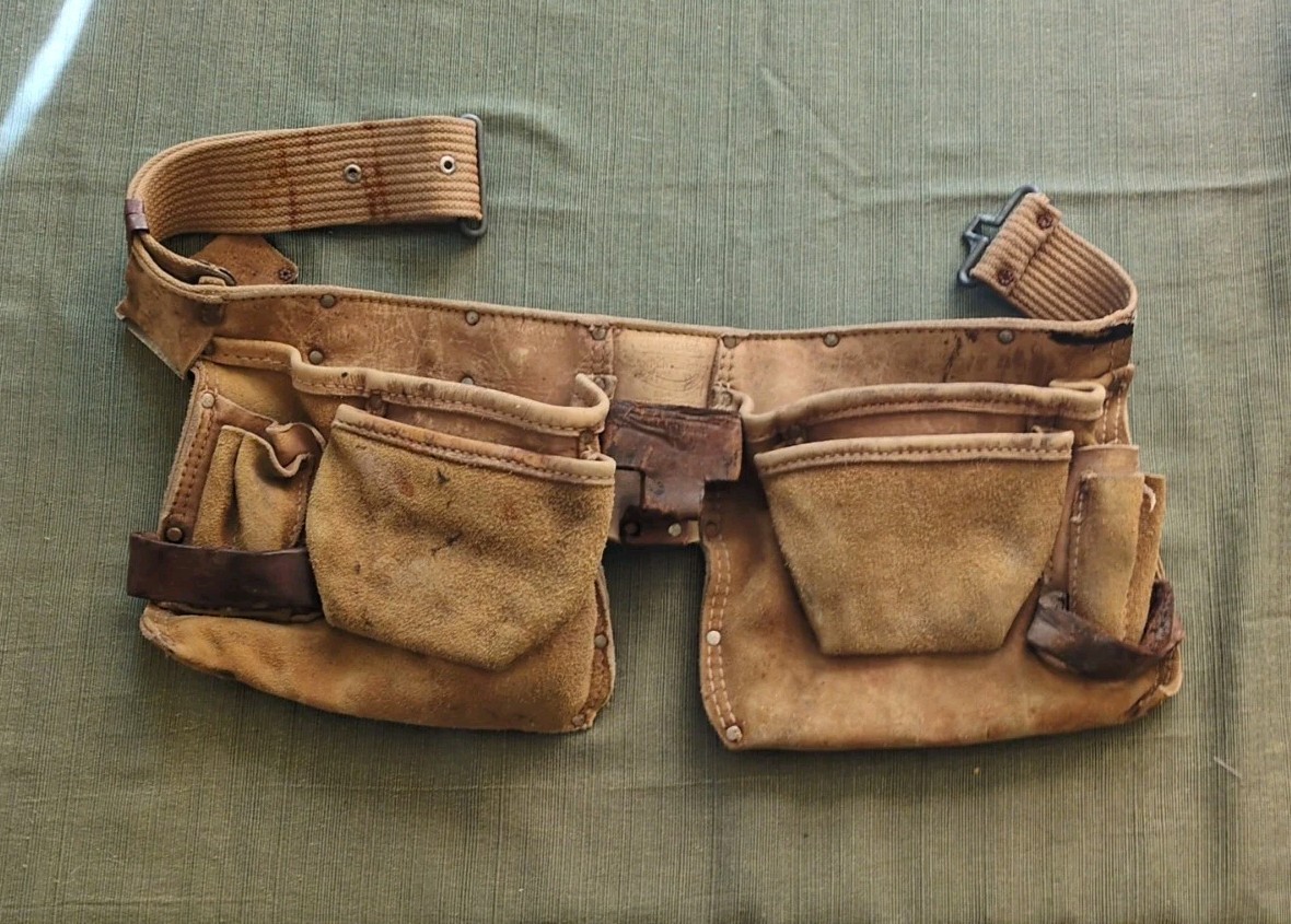 Vtg Craftsman Carpenter Apron No. 45147 Heavy Top Grain Cowhide Suede To... - £15.06 GBP