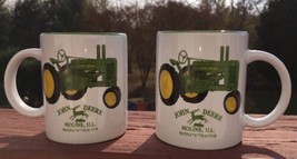 Lot of 2 John Deere &quot; Model A &quot; Tractor Coffee Mugs Cups, Moline IL VGC - £11.05 GBP