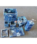 Blue Agate Bathroom Set Stone/ Handmade Bathroom/ Decoration Bathroom/ L... - £1,177.89 GBP