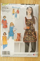 8152 A Simplicity Sewing Pattern XS-L 1970&#39;s Vintage Aprons Smocks Uncut - $10.88