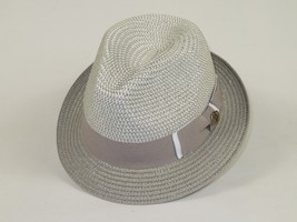 Men's Bently Soft Fedora Briad Straw Hat Stingy Brim Gino Gi217 Silver Gray image 4