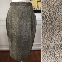 Vintage Sueded Leather Animal Print Mob Wife Pencil Skirt 6 - $15.12
