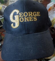 VINTAGE George Jones Hat Cap Snapback Black Gold Letter Concert Music 1990s - $46.58