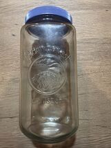 Vintage Golden Harvest Glass Canister, Blue Lid, 9 1/4” Tall - $22.76