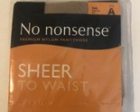 No Nonsense Sheer To Waist Womens Premium Nylon Pantyhose AB Size A ODS1 - $4.95