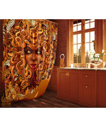 Steampunk Mocking Medusa Shower Curtains, Bronze Ornaments and Gears - £55.85 GBP