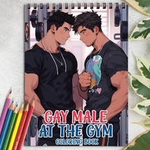 Gay Male At The Gym Body Spiral-Bound Coloring Book for Adult for Stress Relief - £16.00 GBP