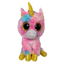 Ty Beanie Boo Fantasia Pink Blue Unicorn Tie Dye Plush Stuffed Animal 20... - $14.55