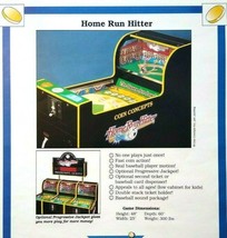 Home Run Hitter Arcade Flyer Baseball Pinball Redemption Game Artwork Promo CCI - £17.50 GBP