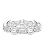 11.60Ct Piccolo Moissanite Rotonda Link Uomo Bracciale 14K Placcato Oro ... - €746,69 EUR