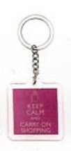 Keep Calm And Carry On Shopping Pink Keyring - £2.54 GBP