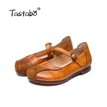Tastabo Genuine Leather Handmade Women Shoes Casual Flat bottom shallow mouth sh - £70.33 GBP