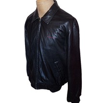 Vintage Golden Bear AvCom Technology Black Lambskin Leather Bomber Jacket Medium - £207.07 GBP