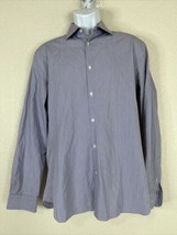 John Varvatos Purple Striped Dress Shirt Mens 15.5 Long Sleeve 34/35 - £13.36 GBP
