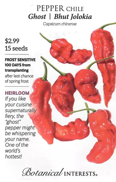Pepper Ghost Heirloom Vegetable Seeds - Botanical Interests 12/23 Fresh Garden - £4.79 GBP