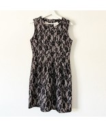Anthropologie HD in Paris Black Floral Lace Overlay Nude Sleeveless Dress M - $41.13 CAD