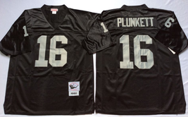 Men&#39;s Jim Plunkett #16 Stitched Jersey Black White - T-Shirts - $46.99