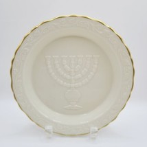 Lenox Judaica Sweet Plates Raised Relief Menorah Design Hanukka 6.5&quot; Set Of 2 - £19.98 GBP