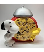 Vintage Peanuts Ceramic Cookie Jar Snoopy Woodstock RARE Cookie Time Ala... - £76.35 GBP