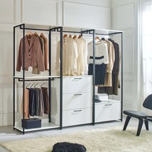White Walk-in Closet: Wood &amp; Metal Frame - $1,434.99