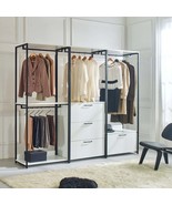 White Walk-in Closet: Wood &amp; Metal Frame - $1,434.99
