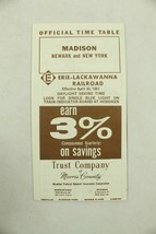 Erie-Lackawanna EL Railroad Public Timetable 1961 Madison Train RR PTT - $9.47 CAD