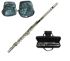 Merano Silver Flute 16 Hole, Key of C with Case+Music Sheet Bag+Accessories - £78.62 GBP
