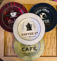 Sakura Coffee Break Coffee Plates Paris New York (4) 8-1/4&quot; - £27.82 GBP