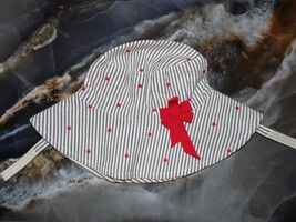 Janie and Jack Blue Railroad Stripe/Stars Bucket Hat Size 0/6 Months Gir... - $15.30