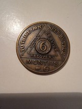 Alcoholics Anonymous AA 6 Month Bronze Medallion Coin Chip Token Sobriety Sober - £11.82 GBP