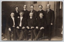 RPPC Dapper Gentlemen Church Ministers Group Men Posing For Photo Postca... - £11.93 GBP