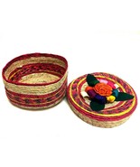 1Pk Handwoven Tortilla Warmer Basket Fiesta Mexicana Palm Straw Bowl Con... - $33.89