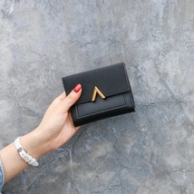 Women Short Solid Color Wallet Female Fashion  Buckle Coin Purses Ladies Fold Mi - £91.82 GBP