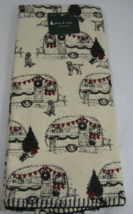 Christmas Camper Dog Kitchen Dish Towel 16&quot; x 26&quot; Holiday Cotton Woodland Lodge - £9.46 GBP