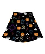 $27 Urban Smalls Black Jack-O&#39;-Lanterns &amp; Neon Ghosts A-Line Skirt Size ... - $16.42 CAD