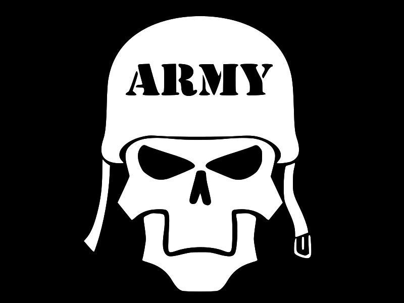 ARMY SKULL HELMET Veteran Vinyl Decal Car Sticker Truck CHOOSE SIZE COLOR