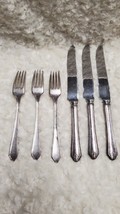 Vintage Oneida Community Security Plate Silver 3 Forks &amp; 3 Knifes Silverware - £14.01 GBP