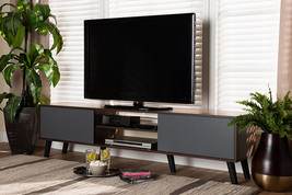 Mallison Multi-Tone Gray and Walnut Brown TV Stand - $140.00