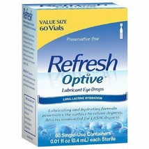 Refresh Optive Lubricant Eye Drops, 0.01 fl oz. Tubes, 60 Count.. - £31.64 GBP