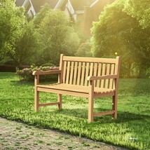 OTSUN Garden Bench Outdoor Bench, Teak Bench for Front Porch with Curved - £417.41 GBP