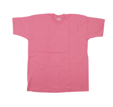 Deadstock Vtg 90s Streetwear Mens 2XL Blank Short Sleeve T-Shirt Pink USA Cotton - £23.66 GBP