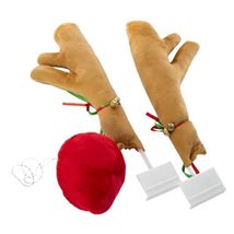 Christmas CAR Reindeer Antlers with Red Rudolph Nose Auto Holiday Decora... - $278.18 MXN