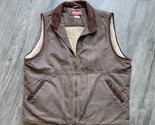 Brown Wrangler Sherpa Fleece Lined Denim Zip Vest Mens Large Yellowstone... - $21.28