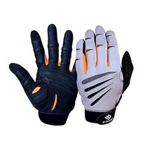 Bionic Men&#39;s Cross-Training Full Finger Gloves, Gray/Orange, Large  - £47.05 GBP