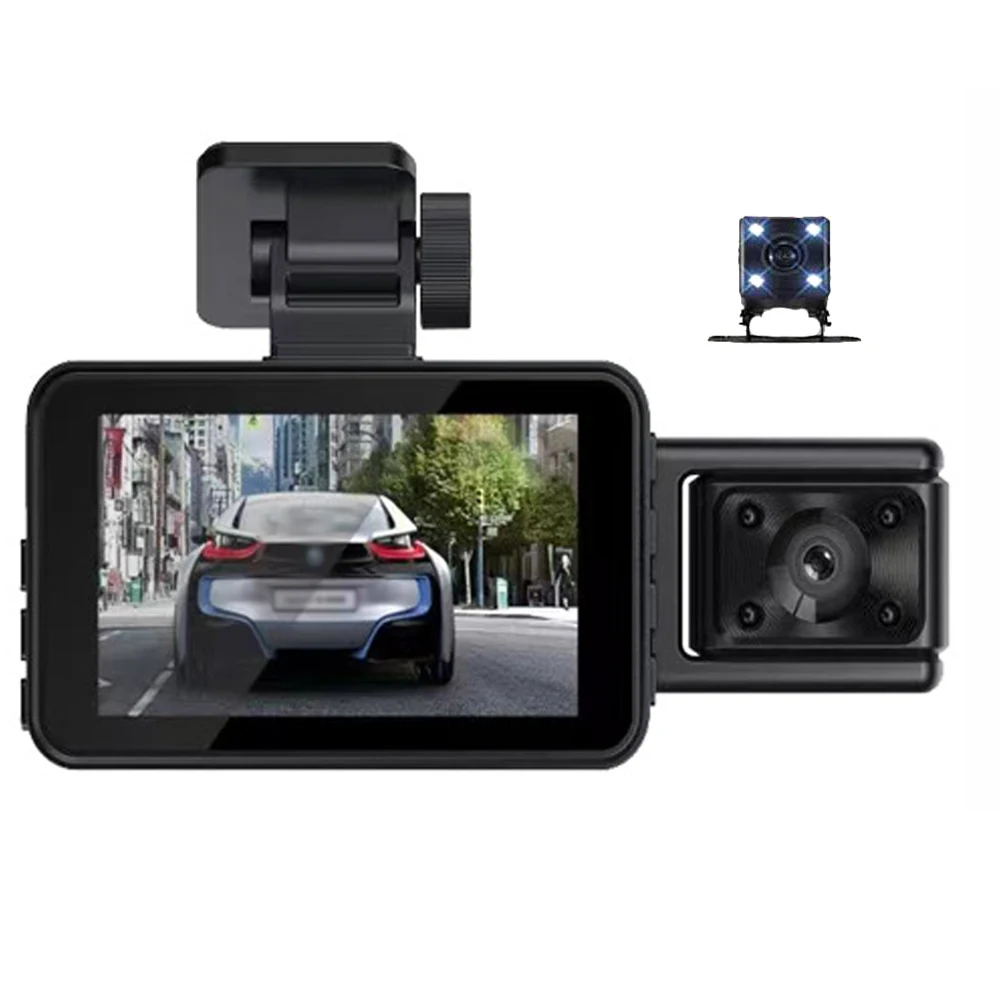 3 Cameras Dash Cam Parking Monitoring Clear Car Rearview Mirror Video Recording - £37.46 GBP